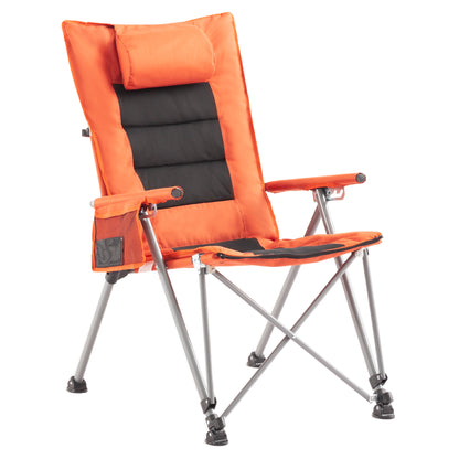 Orange Polyester Folding Camping Chair - Garden Patio Seating