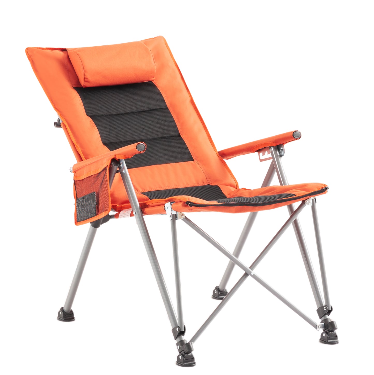 Orange Polyester Folding Camping Chair - Garden Patio Seating