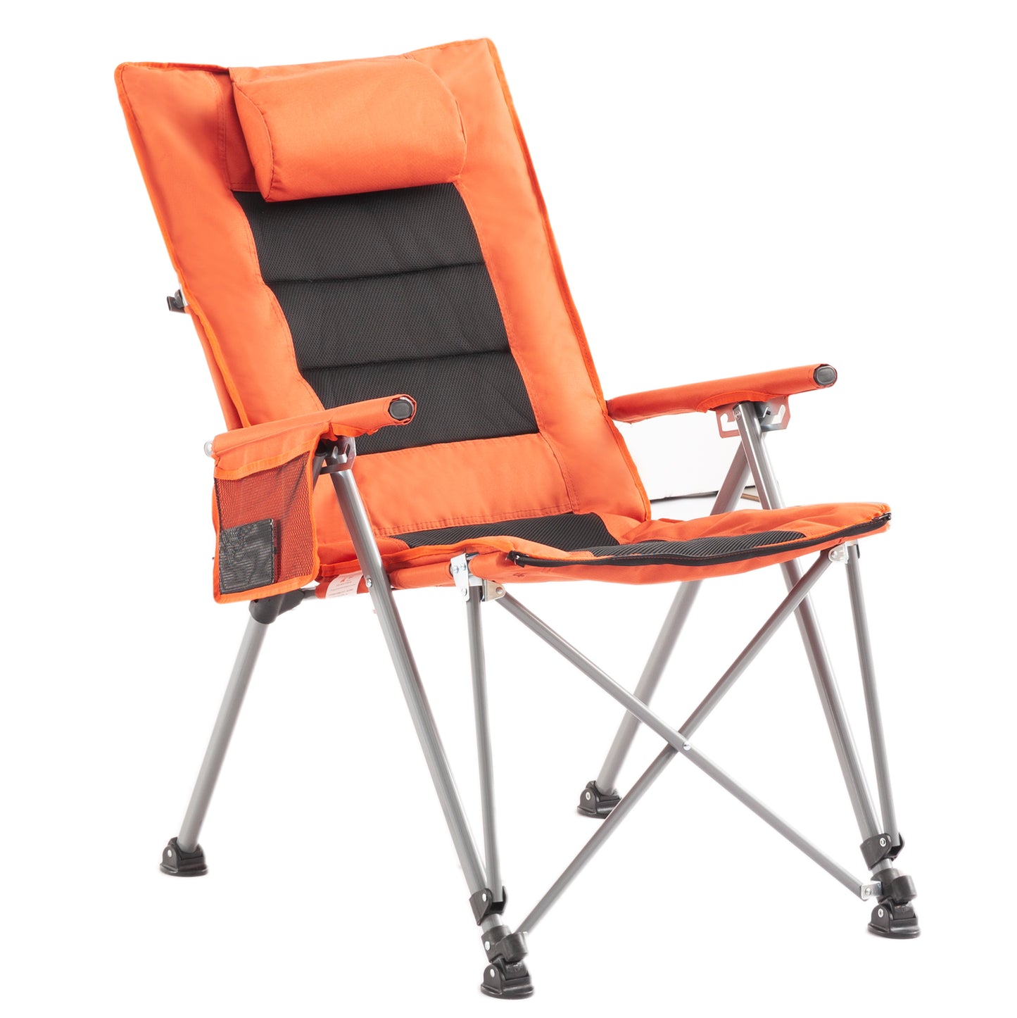 5-Position Adjustable Folding Camping Chair with Footrest, Portable Reclining Chair for Hiking, Camping, Garden & Office Nap