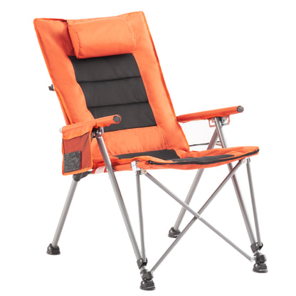 5-Position Adjustable Folding Camping Chair with Footrest, Portable Reclining Chair for Hiking, Camping, Garden & Office Nap