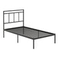 Twin Size Platform Bed With Headboard, Black finish
