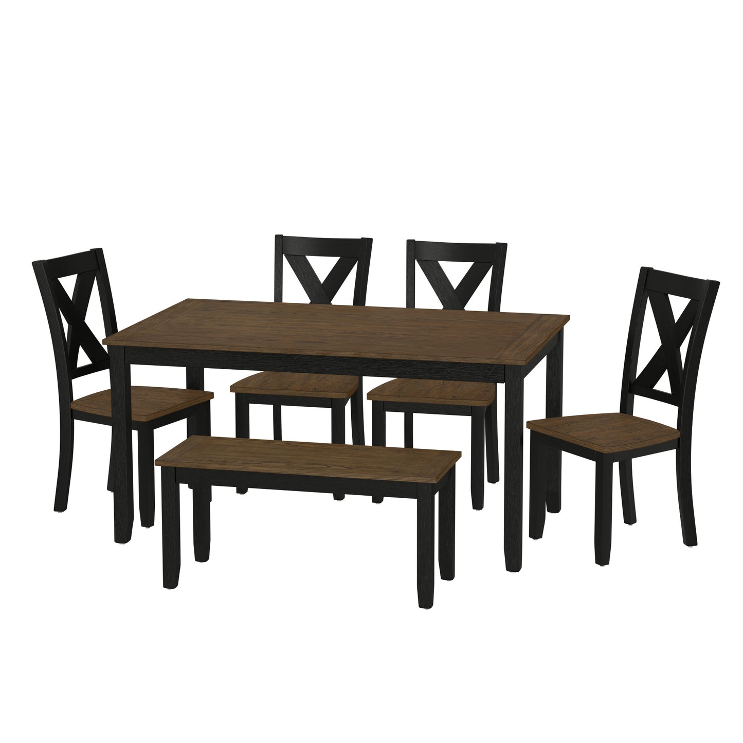 Brown 6 Piece Dining Table Set