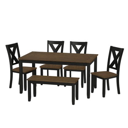Brown 6 Piece Dining Table Set