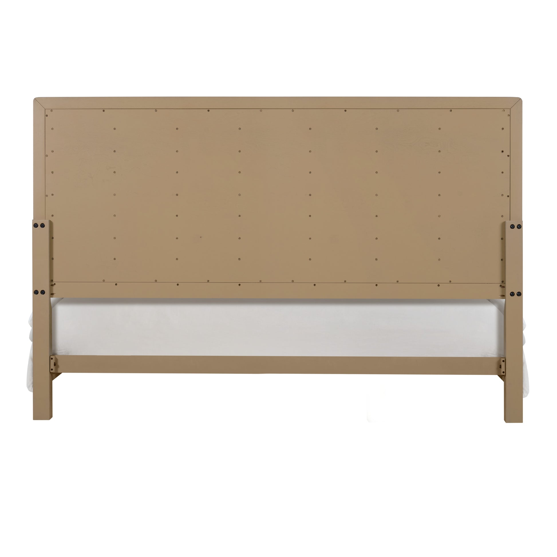 Queen Brown Wood Bed Frame Coastal Contemporary