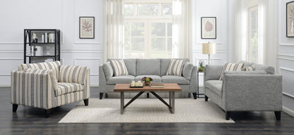 3 Seat Gray Fabric Sofa - 84" Wide for Living Room Apartments