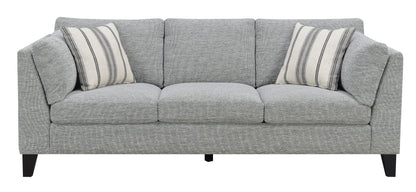 3 Seat Gray Fabric Sofa - 84" Wide for Living Room Apartments
