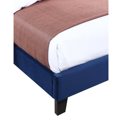California King Blue Fabric Upholstered Bed
