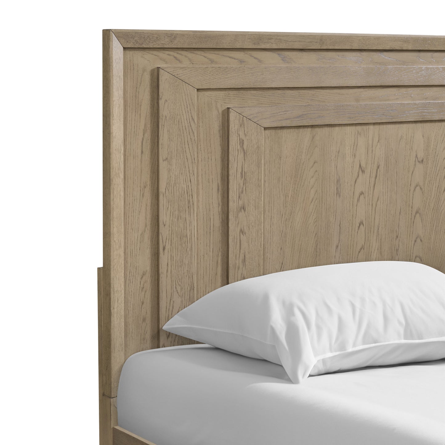 King Size Brown Wood Panel Bed Frame for Bedroom