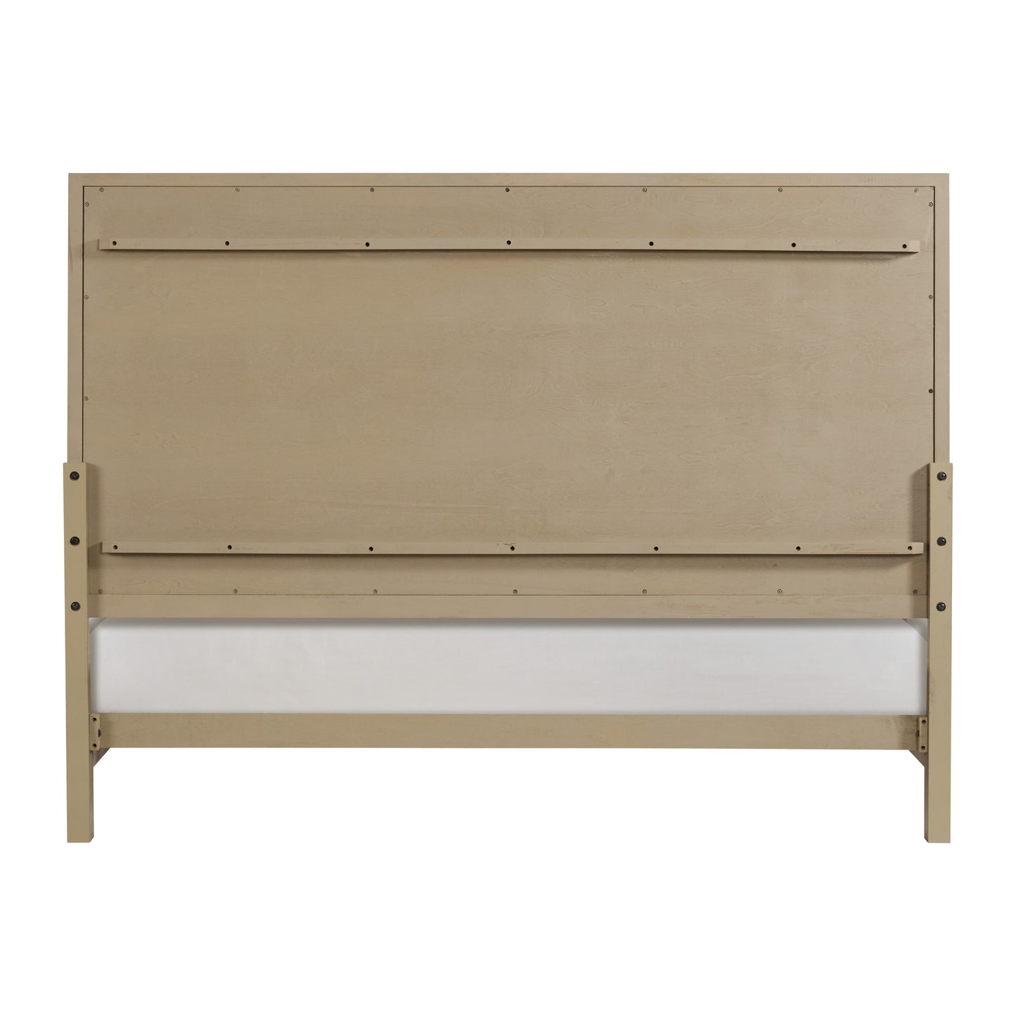 King Size Brown Wood Panel Bed Frame for Bedroom