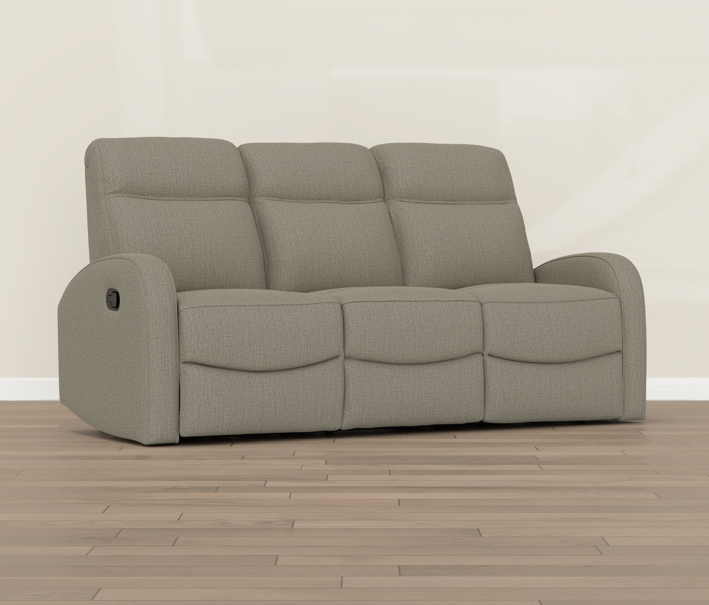 Beige Manual Reclining Sofa