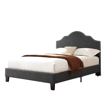 Gray King Upholstered Bed - Fabric Frame