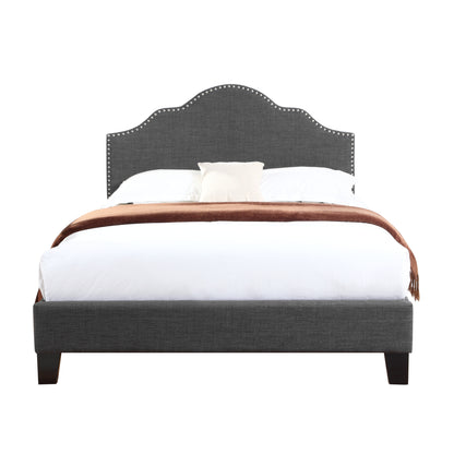 Gray King Upholstered Bed - Fabric Frame