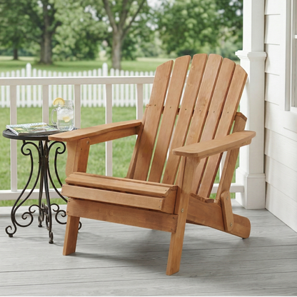 Oversize Solid Wood Adirondack Chair for Garden and Poolside Seating