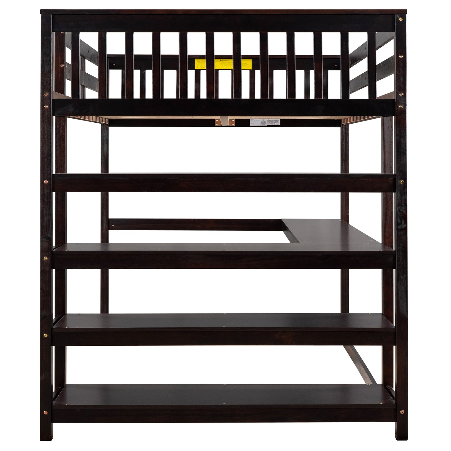 Espresso Full Size Loft Bed with Storage for Bedroom