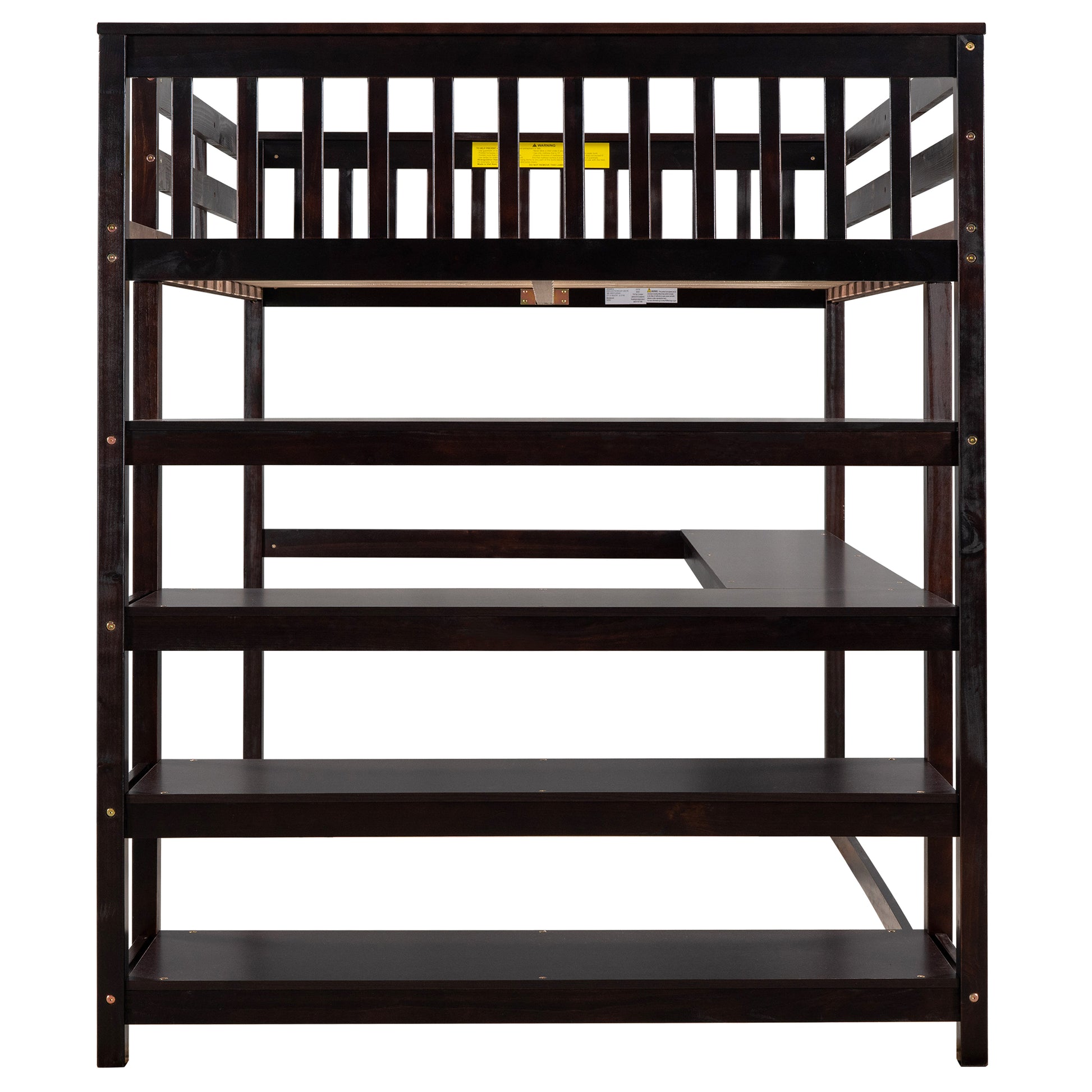 Espresso Full Size Loft Bed with Storage for Bedroom