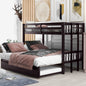 Twin over Pull-out Bunk Bed with Trundle, Espresso(Old SKU:SM000301AAP-1)