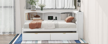 Twin Size White Daybed with Storage Drawers