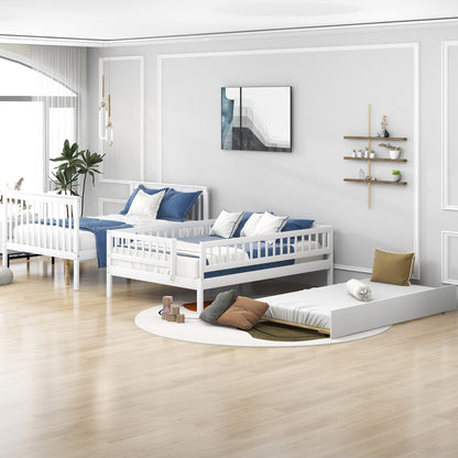 Full Over Full Bunk Bed - White Pine Frame for Bedroom