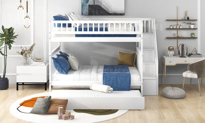 Full Over Full Bunk Bed - White Pine Frame for Bedroom