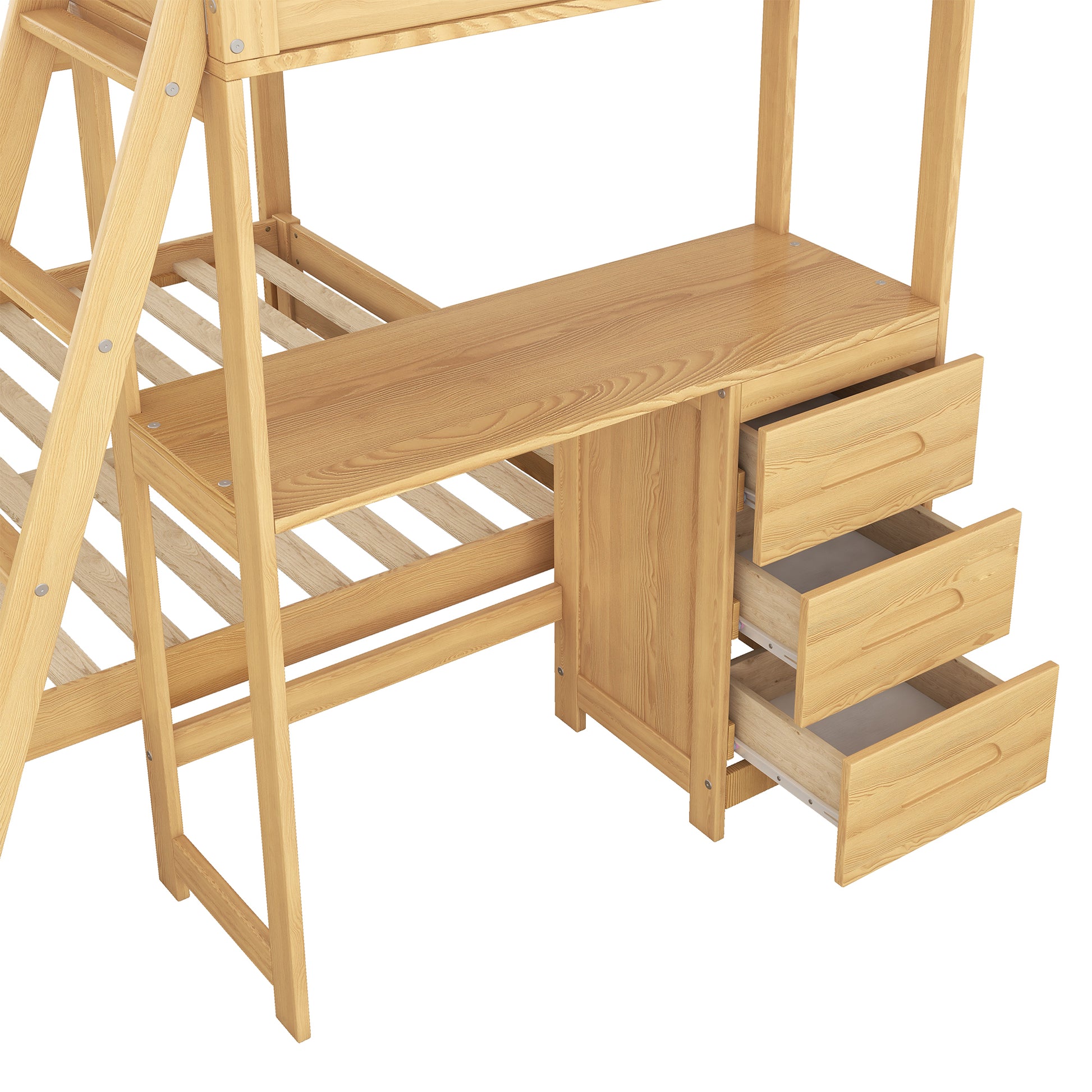Twin Over Full Bunk Bed Natural Pine Frame