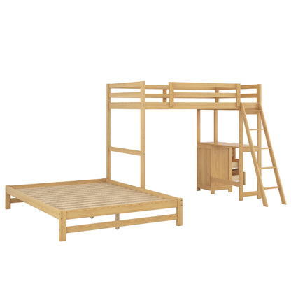 Twin Over Full Bunk Bed Natural Pine Frame