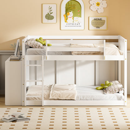 Full Over Full Bunk Bed - White Solid Wood