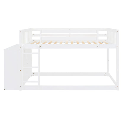 Full Over Full Bunk Bed - White Solid Wood