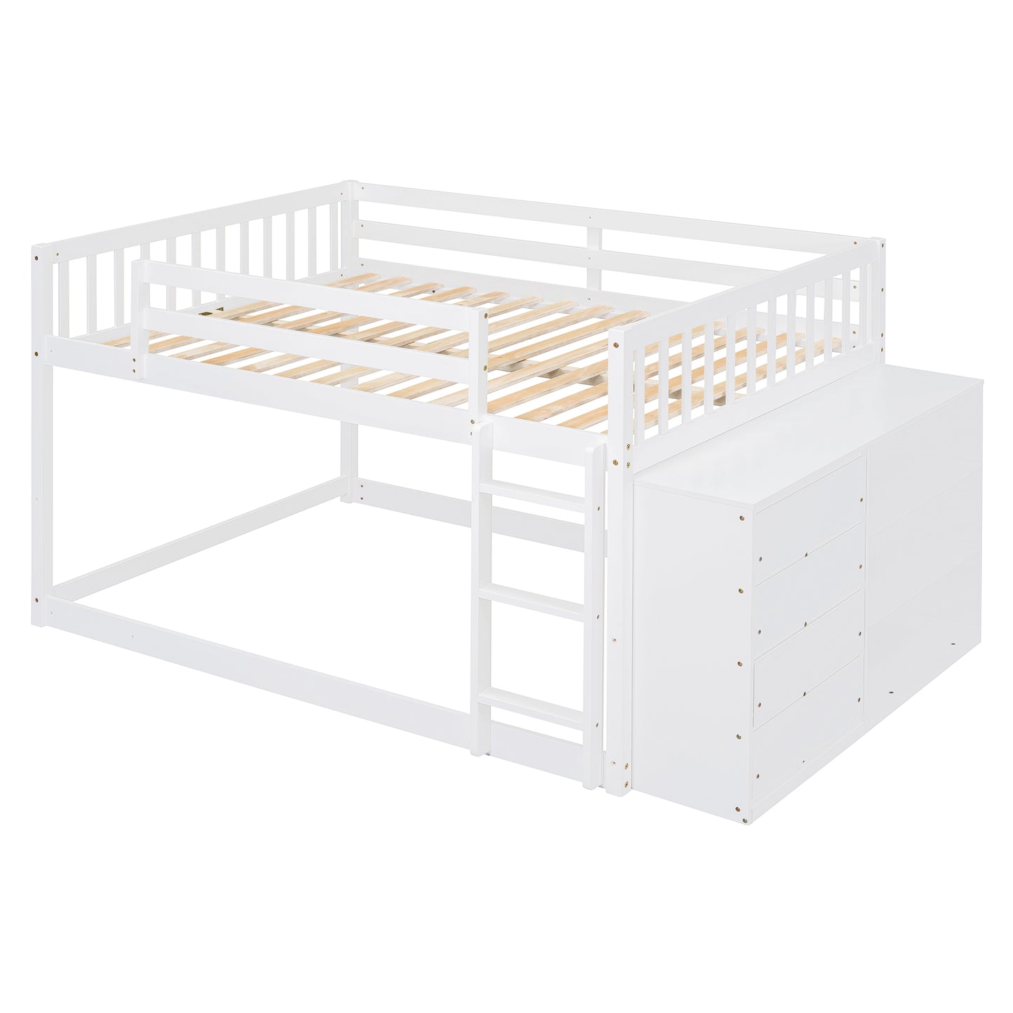 Full Over Full Bunk Bed - White Solid Wood