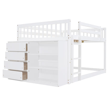 Full Over Full Bunk Bed - White Solid Wood