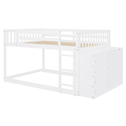 Full Over Full Bunk Bed - White Solid Wood