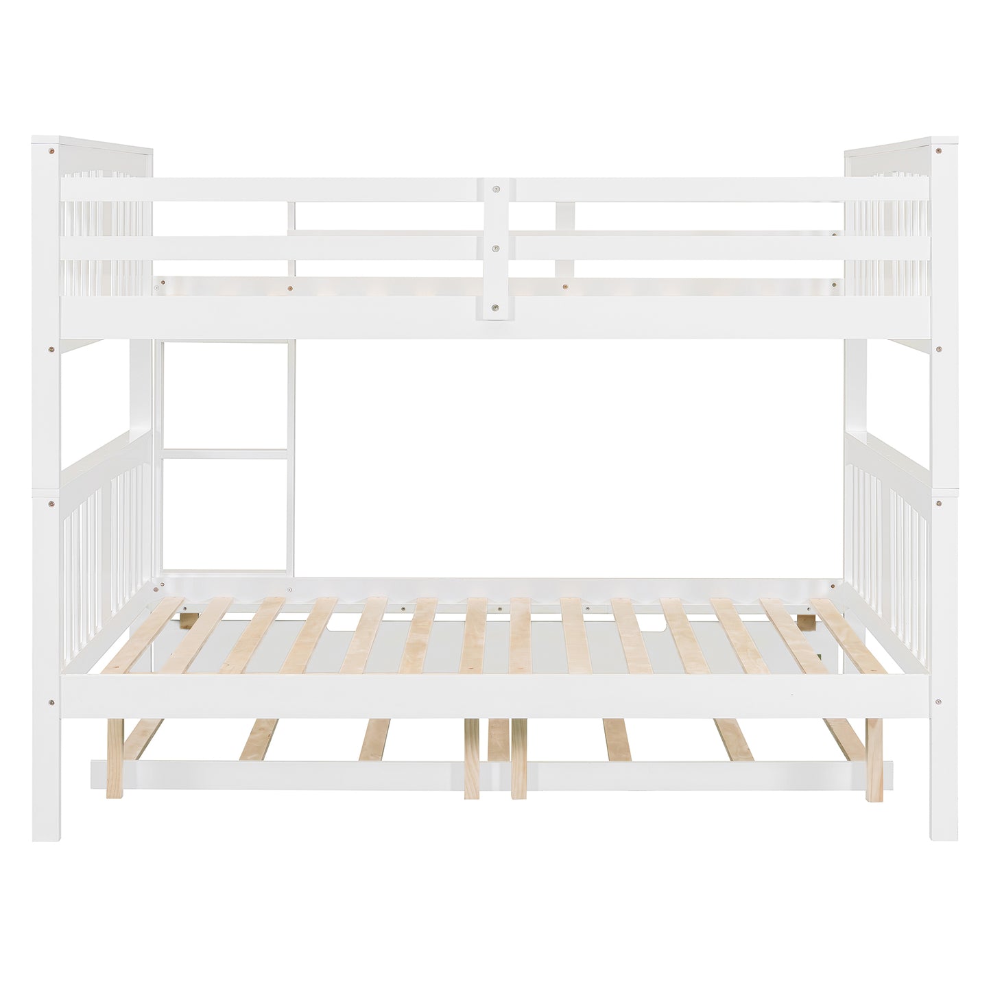 Solid Wood Full Over Full Bunk Bed with Twin Trundle for Bedroom