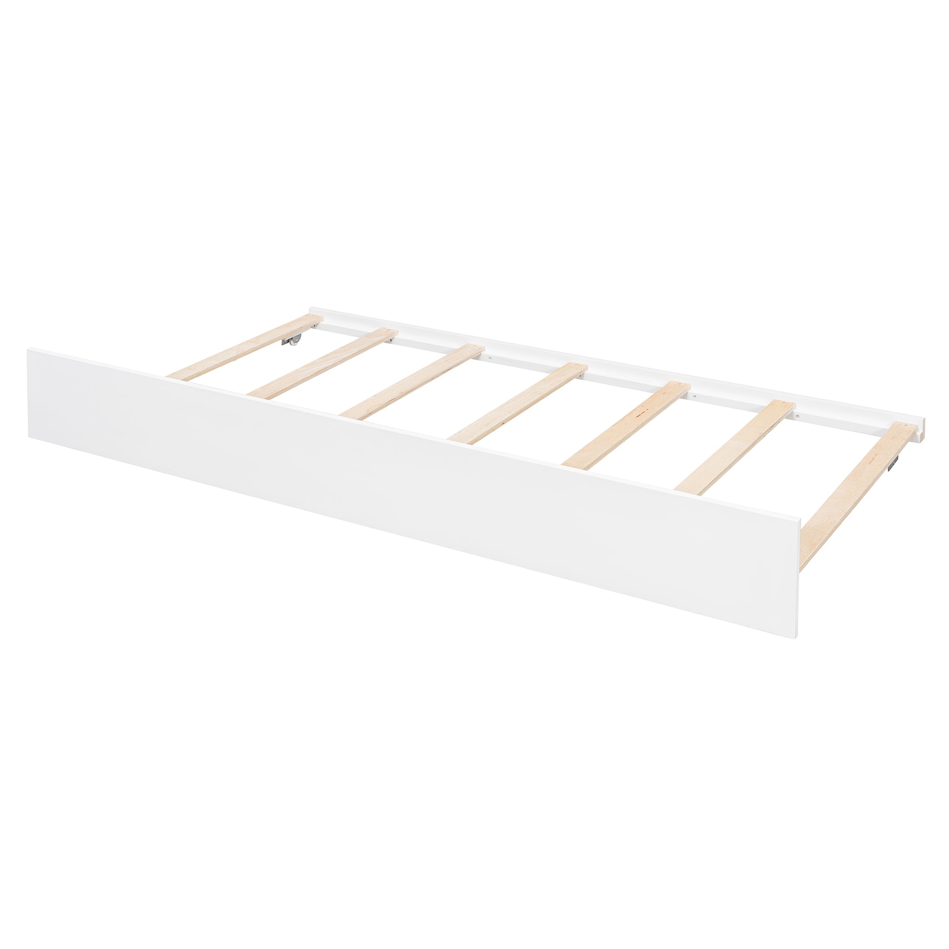 Twin Size Wooden House Bed with Trundle - White
