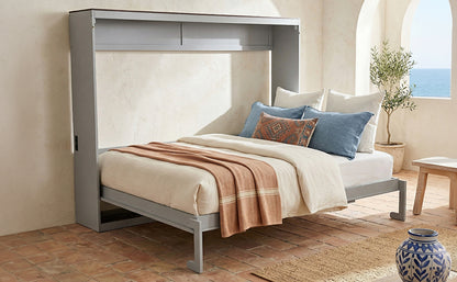 Queen Size Murphy Bed - Gray Plywood Frame for Bedroom