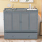 Full Size Murphy Bed with USB Port and a Large Drawer, Gray
