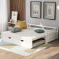 Extending Daybed with Trundle, Wooden Daybed with Trundle, White(OLD SKU: WF194887AAK)