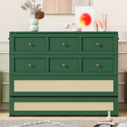Full Size Murphy Bed with Large Drawers,Green (OLD SKU: N708P336203F)
