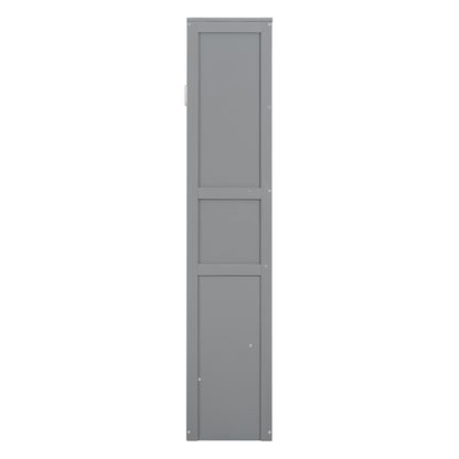 Queen Size Gray Murphy Bed Wall Bed with Storage for Bedroom