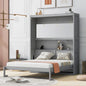 Queen Size Murphy Bed Wall Bed with Shelves,Gray(OLD SKU:LP000693AAE-3)