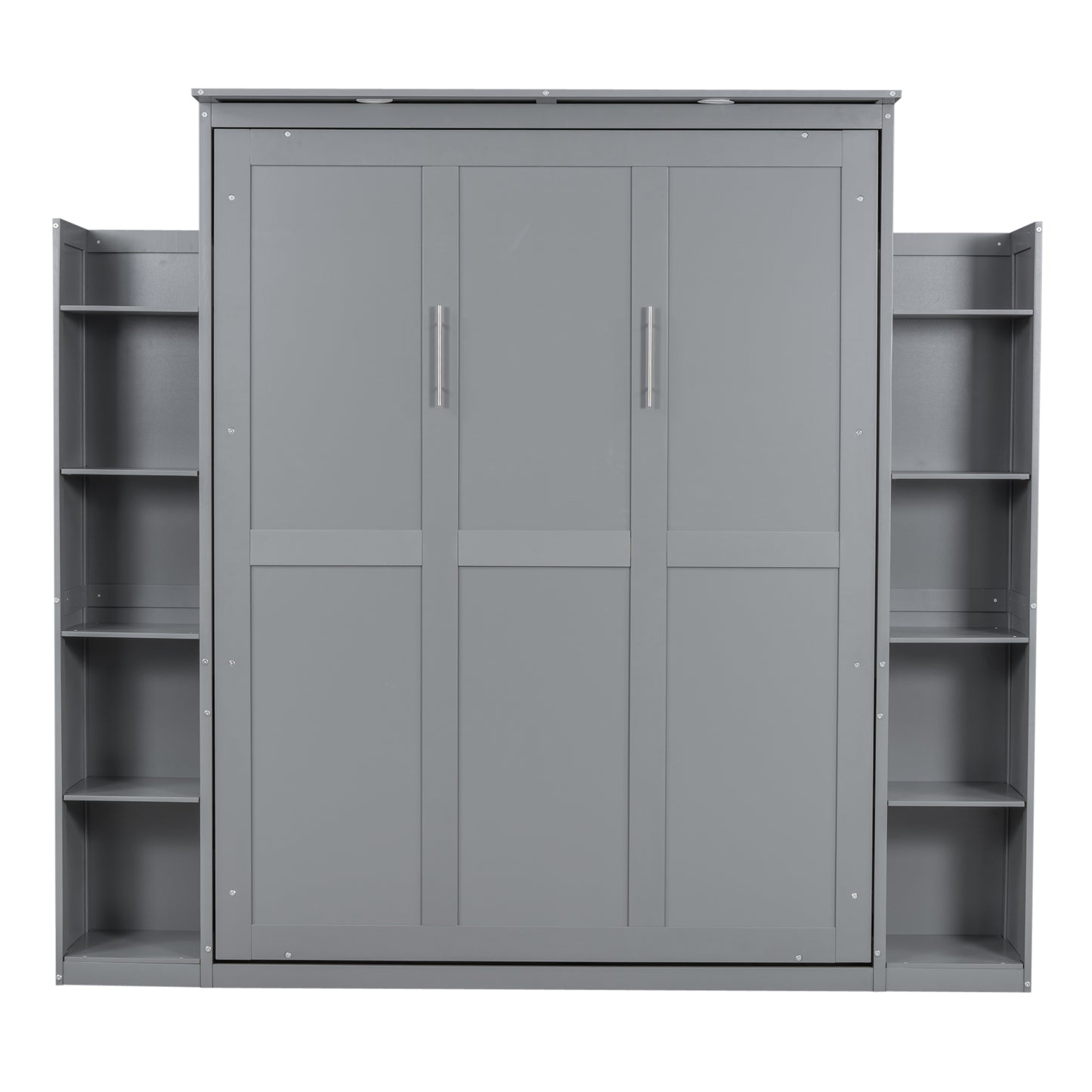 Queen Size Gray Murphy Bed Wall Bed with Storage for Bedroom