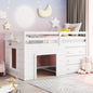 Twin Size Loft Bed with Cabinet and Shelf - White (OLD SKU:LP001501AAK)