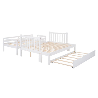 White Twin Over Full Bunk Bed with Trundle - Maximize Bedroom Space