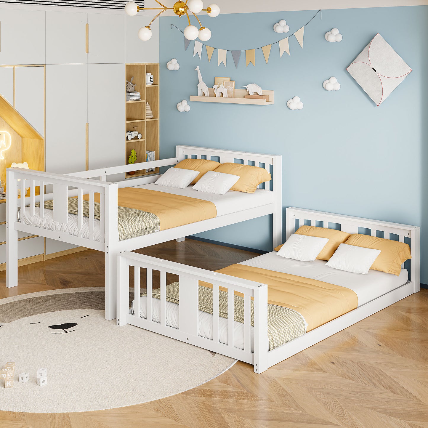 Twin Over Twin Bunk Bed - White, Design for Bedroom