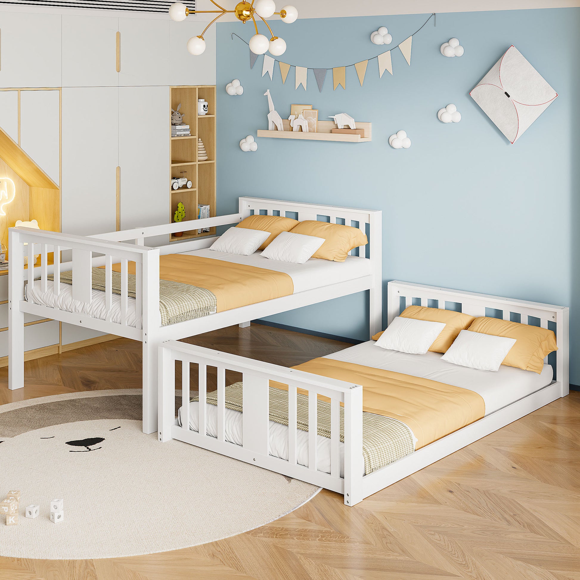 Twin Over Twin Bunk Bed - White, Design for Bedroom
