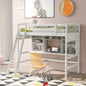 Twin size Loft Bed with Storage Shelves, Desk and Ladder, White(OLD SKU: LT000140KAA)