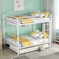 Full Over Full Metal Bunk Bed with Trundle, White