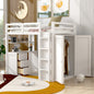 Twin size Loft Bed with Drawers,Desk,and Wardrobe-White( OLC SKU:LT000301AAK-1)