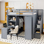 Full Size Loft Bed with Wardrobe,Desk and Shelves,Gray(OLD:LT100679AEE)