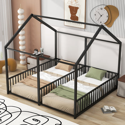 Twin Size Metal Platform Bed - Black House Design