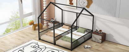 Twin Size Metal Platform Bed - Black House Design