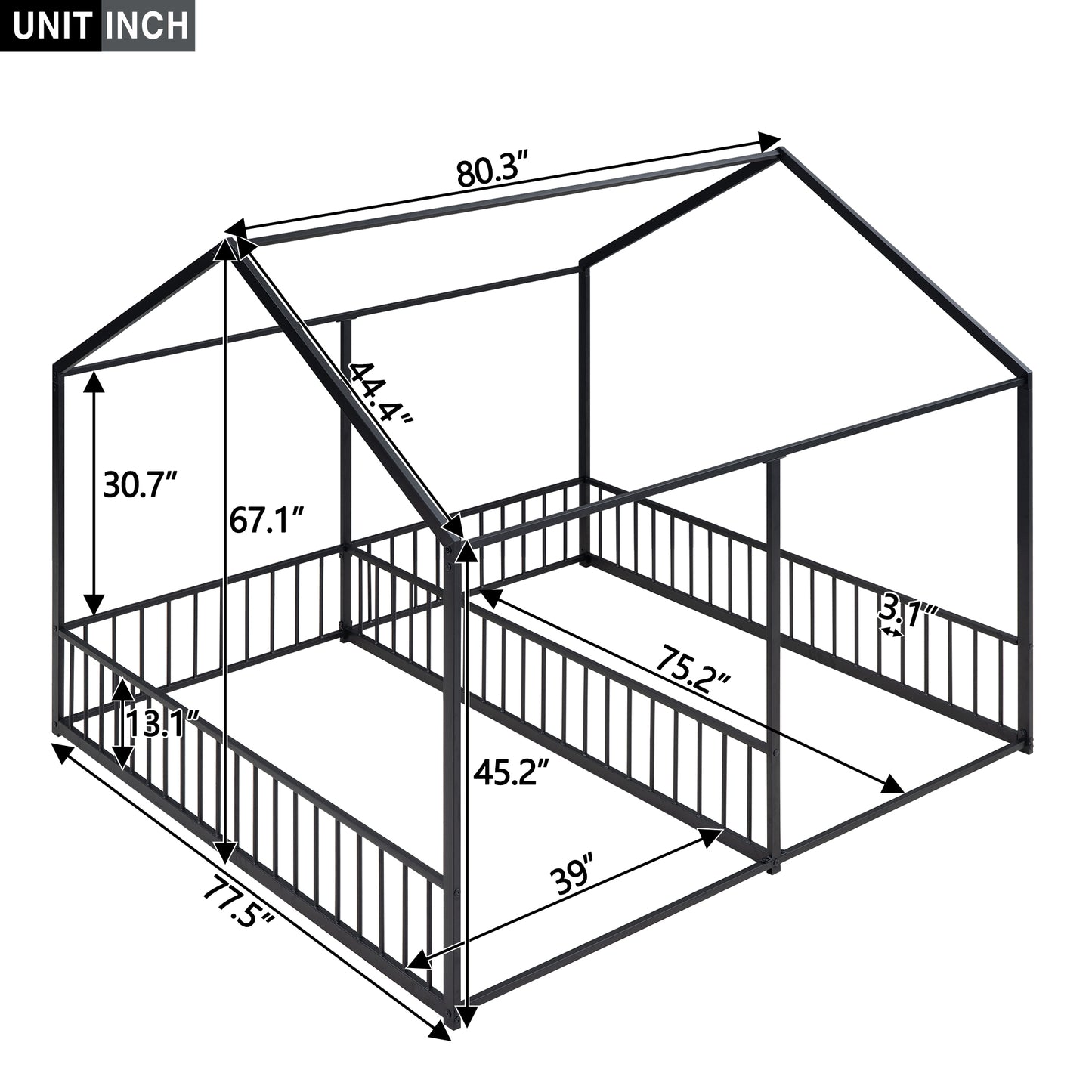 Twin Size Metal Platform Bed - Black House Design